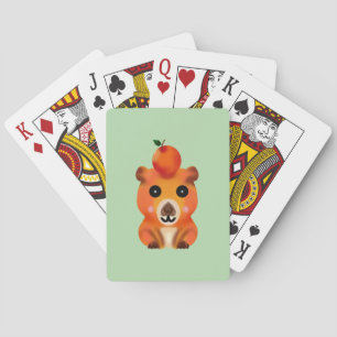 Jeu De Cartes Capybara Mignon et Flou avec Orange   Ar Kawaii An