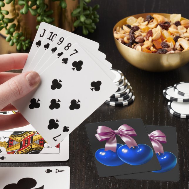 Jeu De Cartes Caramelisation Cerise Bleue Ruban Esthétique Vie D (In Situ)