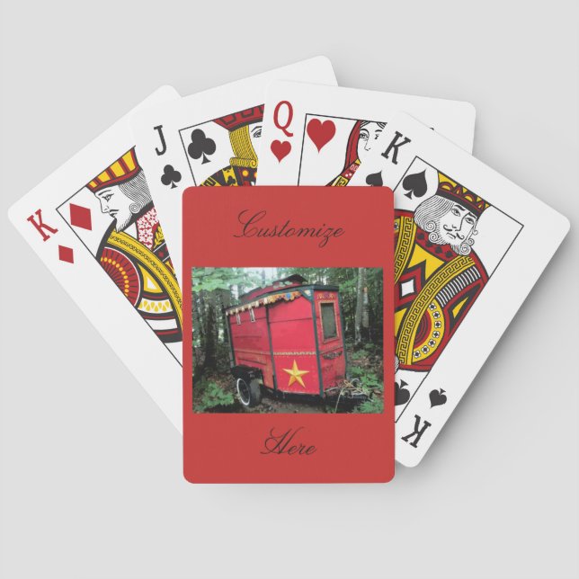 Jeu De Cartes Caravane rouge Tzigane customisée Sur caravane (dos)