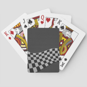Jeu De Cartes Carbone Fiber Style Racing Drapeau Checkers Vague 