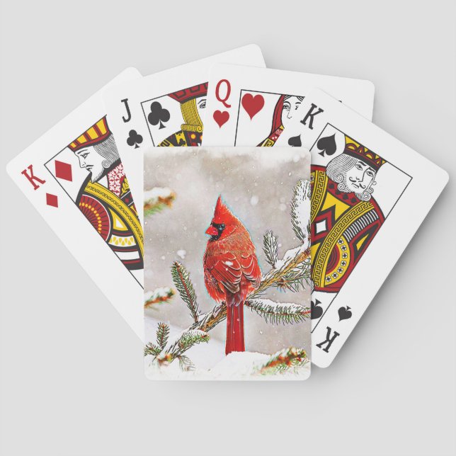 Jeu De Cartes Cardinal dans un pin (dos)