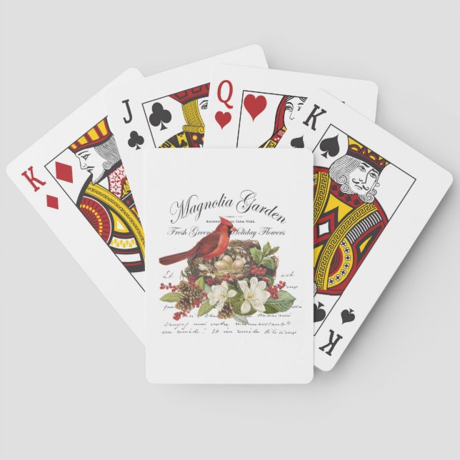 Jeu De Cartes Cardinal de Noël vintage moderne (dos)