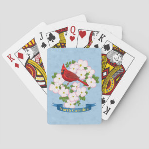 Jeu De Cartes Cardinal d'État de Caroline du Nord Oiseau Dogwood