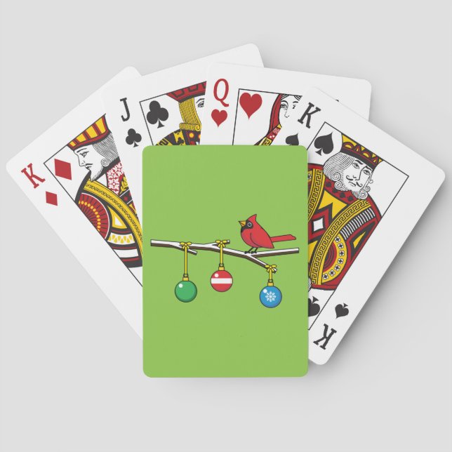 Jeu De Cartes Cardinal Rouge à Noël Branche nu (dos)