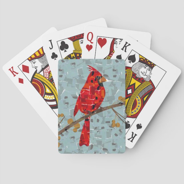 Jeu De Cartes Cardinal rouge, l'oiseau de Noël (dos)