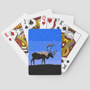 Jeu De Cartes Caribou en hiver - Art original de la faune