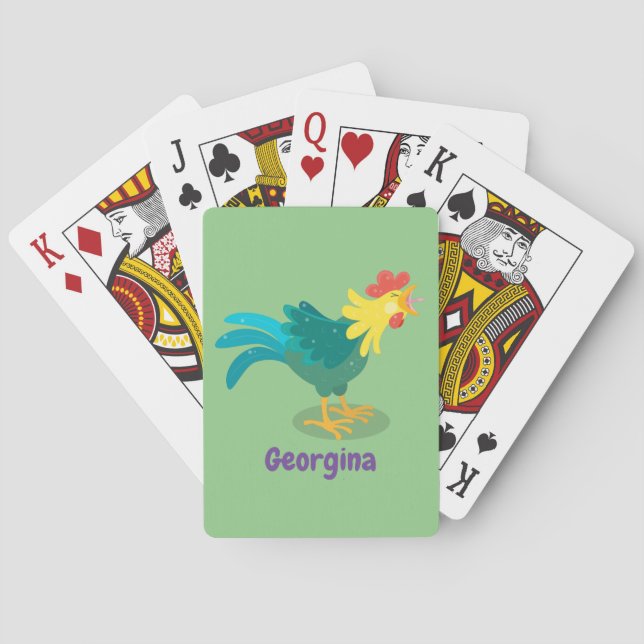 Jeu De Cartes Caricature amusante du coq à rames (dos)