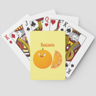 Jeu De Cartes Caricature d'agrumes d'orange