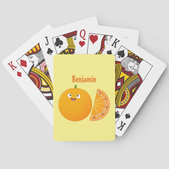 Jeu De Cartes Caricature d'agrumes d'orange (dos)