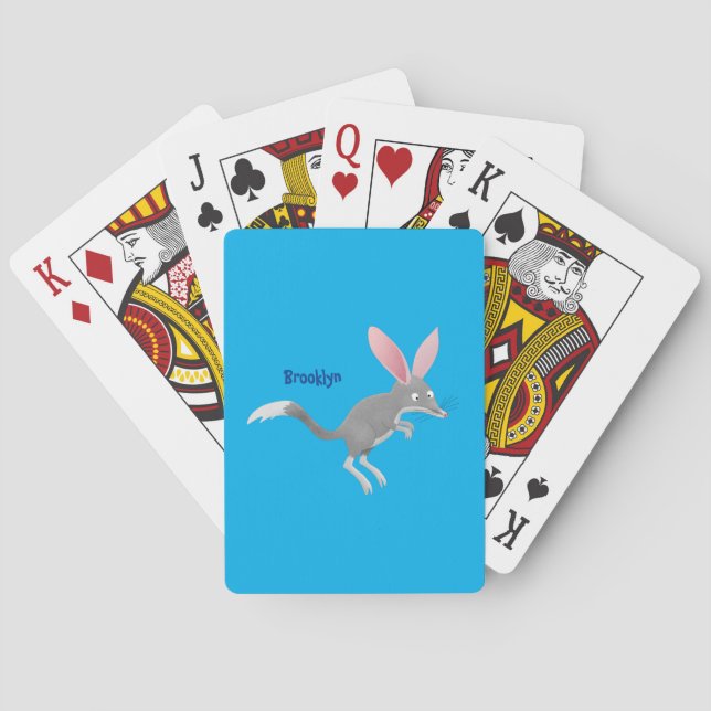Jeu De Cartes Caricature de bilby australien très heureuse (dos)