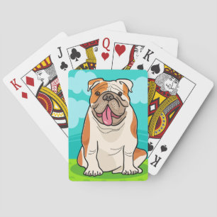 Jeu De Cartes Caricature de Bulldog en anglais mignon