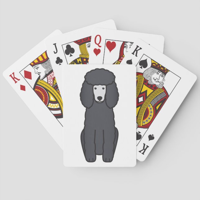 Jeu De Cartes Caricature de chien de caniche (dos)