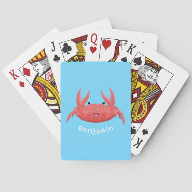 Jeu De Cartes Caricature de crabe rouge cuite (dos)