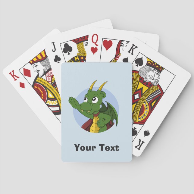 Jeu De Cartes Caricature de dragon vert personnalisée Jouer aux  (dos)