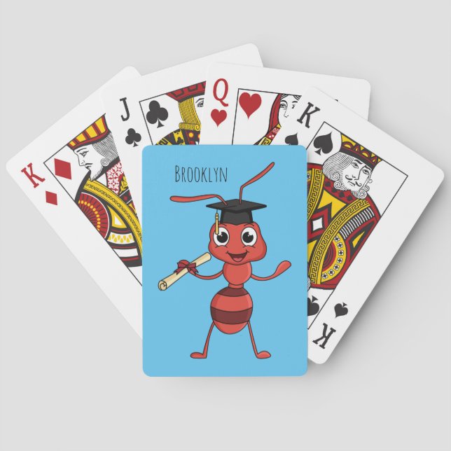 Jeu De Cartes Caricature de fourmi rouge joyeux (dos)