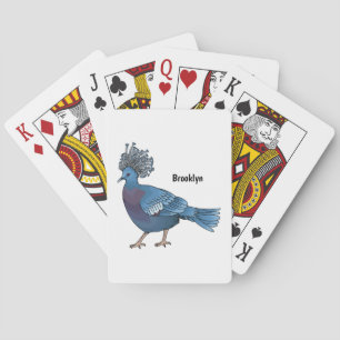 Jeu De Cartes Caricature de l'oiseau pigeon couronné Victoria