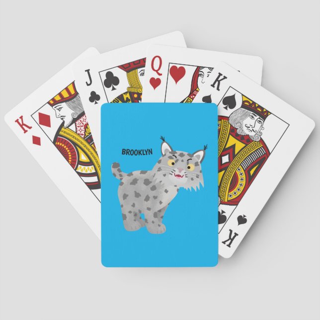 Jeu De Cartes Caricature de lynx de lynx de lynx (dos)