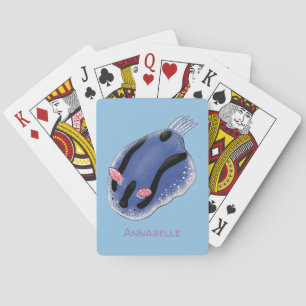 Jeu De Cartes Caricature de nudibranche bleu mignon