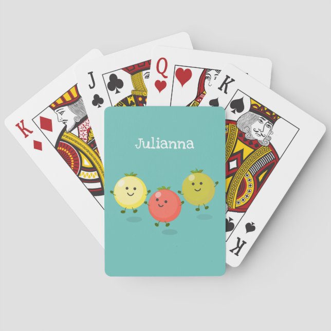 Jeu De Cartes Caricature de tomates cerises mûres (dos)