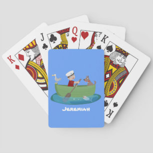Jeu De Cartes Caricature de voilier et de canot à rames garçon m