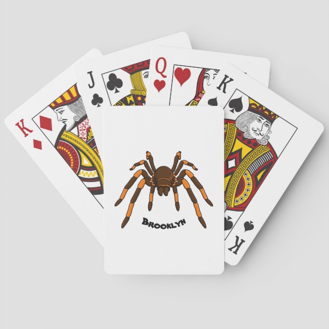 Jeu De Cartes Caricature déplaisante de tarantule brun et orange (dos)