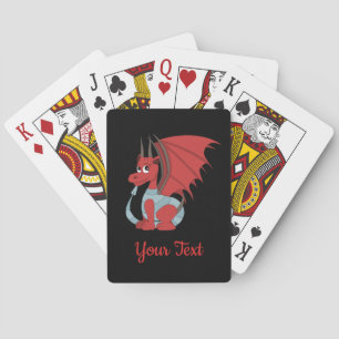Jeu De Cartes Caricature Dragon Rouge Jouer aux cartes