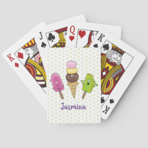 Jeu De Cartes Caricature drôles de glace popsicle dessin animé t