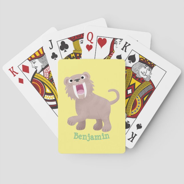 Jeu De Cartes Caricature du tigre mignon Saber Toothed Smilodon (dos)