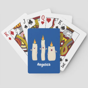 Jeu De Cartes Caricature en trois chandelles mignonnes