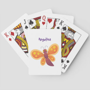 Jeu De Cartes Caricature joli papillon orange