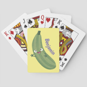 Jeu De Cartes Caricature joyeux de courgettes mignonnes