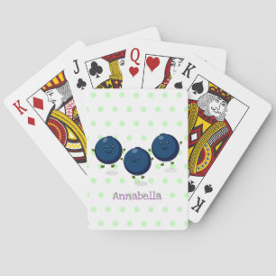 Jeu De Cartes Caricature mignonne de bleuets violets
