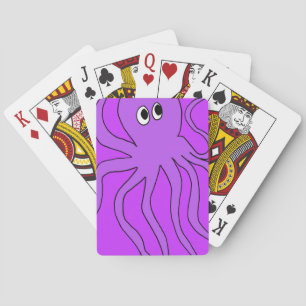 Jeu De Cartes caricature poulpe jouant aux cartes
