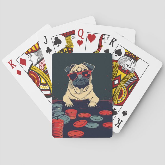 Jeu De Cartes Carlin avec jetons de poker (dos)