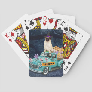 Jeu De Cartes Carlin Chien Halloween Camion Effrayant Nuit