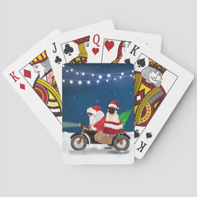 Jeu De Cartes Carlin Chien Noël Père Noël (dos)