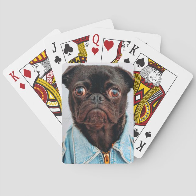 Jeu De Cartes Carlin de Denim Jackey Cute Adorable Chien Chien C (dos)