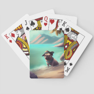 Jeu De Cartes Carlin profitant de la peinture sur plage