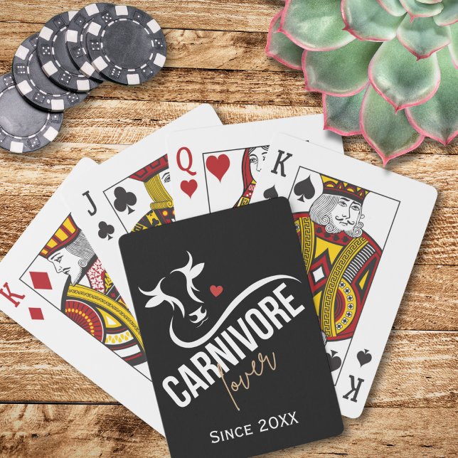 Jeu De Cartes Carnivore Lover noir élégant (Carnivore Lover playing card set.)