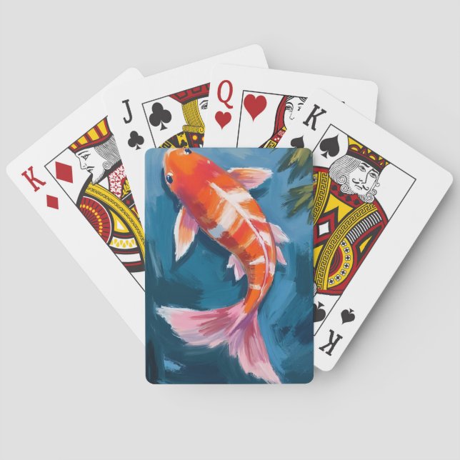 Jeu De Cartes Carpe Koï | Aquarelle Belle (dos)