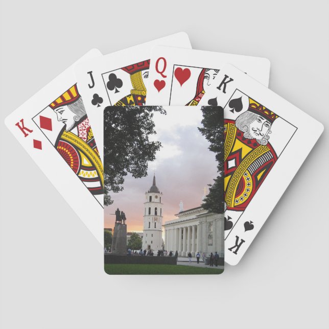 Jeu De Cartes Carré de la cathédrale à Vilnius, LITUANIE — (dos)