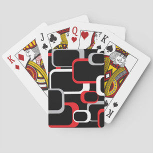 Jeu De Cartes Carré rétro rouge gris blanc noir Arrière - plan
