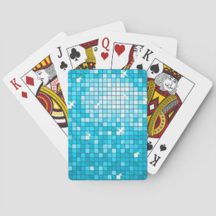 Jeu De Cartes Carreaux de disco bleu