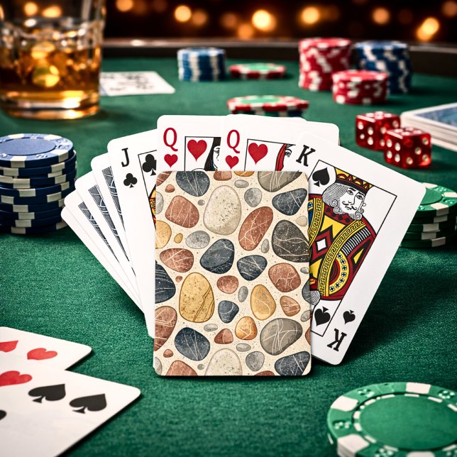 Jeu De Cartes Carreaux de galets tons de terre (earthy tone pebble stone pattern cards)