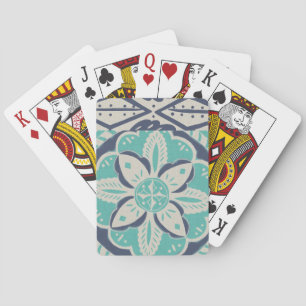 Jeu De Cartes Carrelage bleu Batik IV