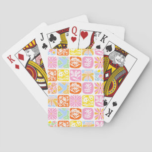 Jeu De Cartes Carrelage floral coloré Botanique Folk Whimsical