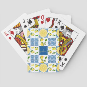 Jeu De Cartes Carrelage Motif Pays Français Monogramme Citron