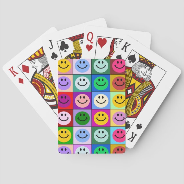 Jeu De Cartes Carrés de visage d'arc-en-ciel (dos)