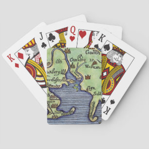 JEU DE CARTES CARTE 1677 DE LA NOUVELLE ANGLETERRE