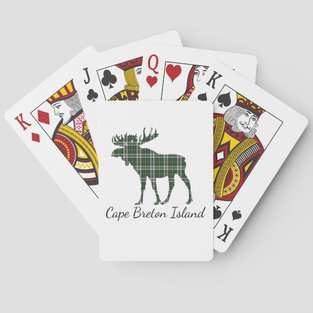 Jeu De Cartes Carte à jouer à l'orignal tartan du Cap-Breton (dos)